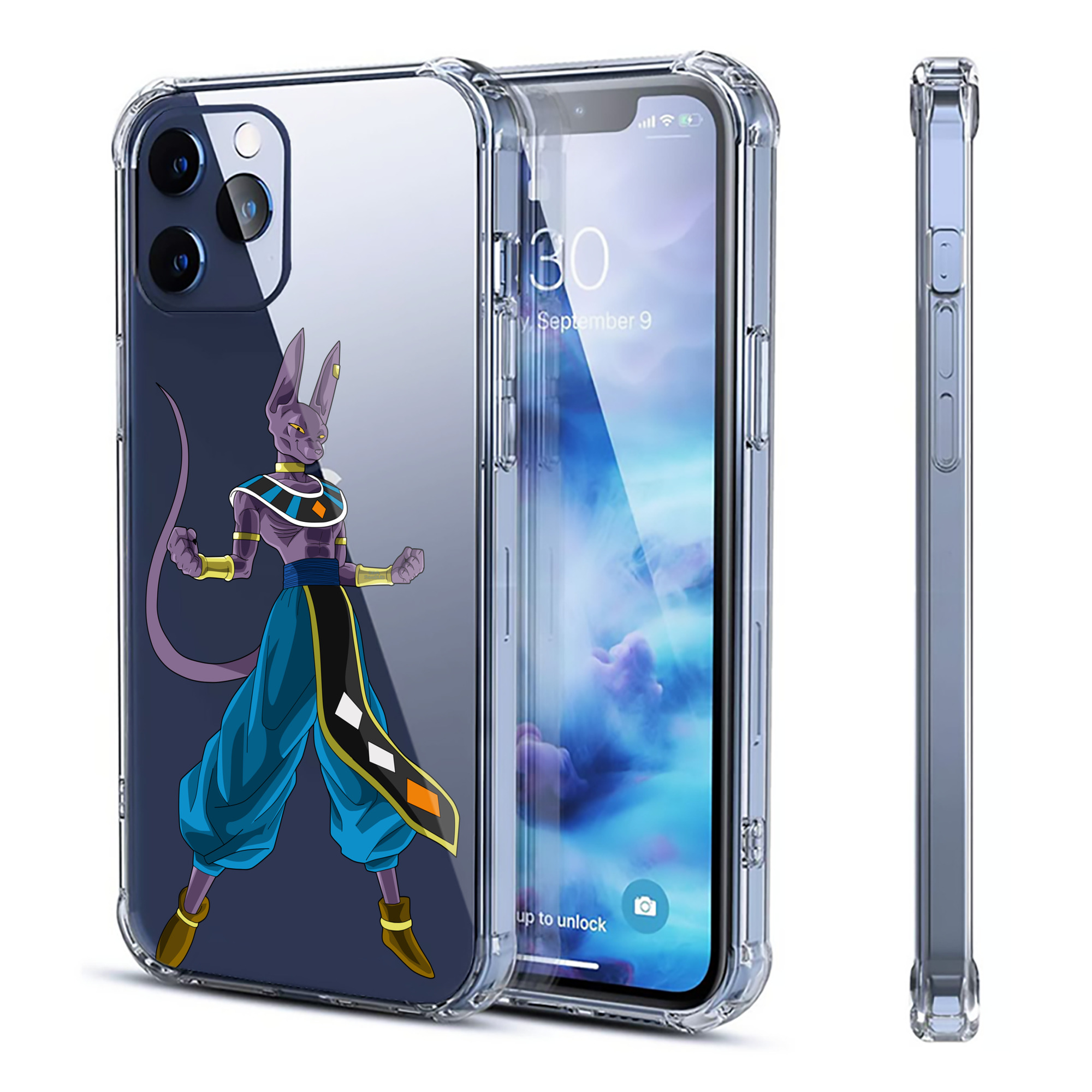 （画像用） ドラゴンボール ビルス 破壊神ビルス DRAGON BALL Beerus Birusu 【iPhone 12シリーズ対応】透明スマホケース（クリアソフトケース）